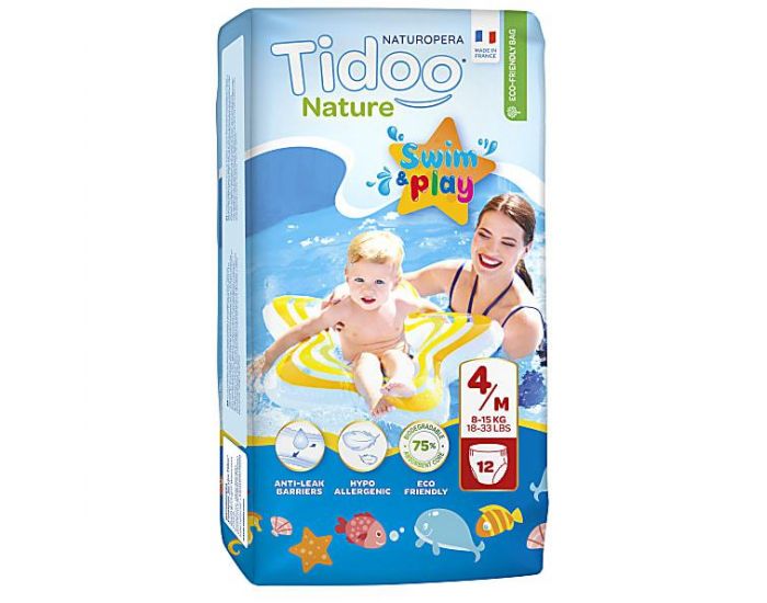 TIDOO Nature Swim & Play - Culottes T4 - 8/15 kg - 12 culottes