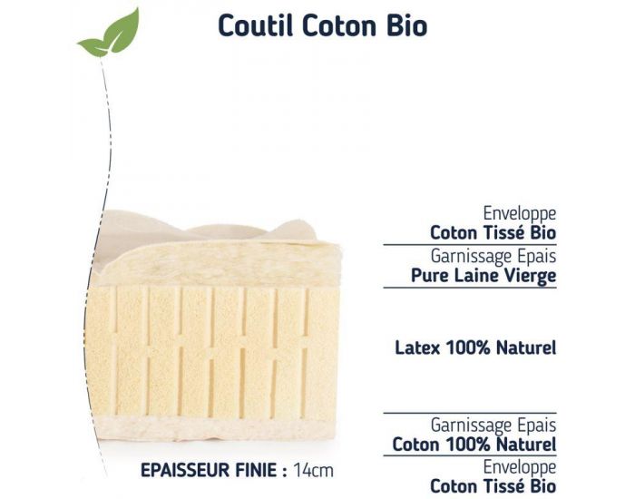 MATELAS NO STRESS Matelas Enfant Latex Naturel - 14 cm