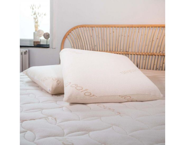 MATELAS NO STRESS Oreiller Bio en Coton et Latex bio - 60x60 cm