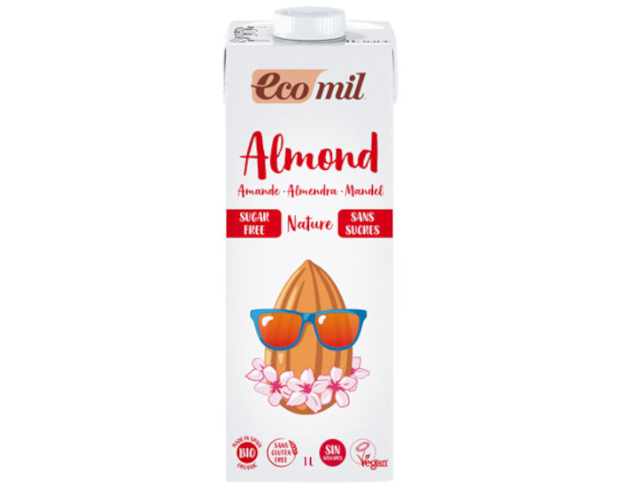 ECOMIL Lait d'Amandes Bio - Sans Sucres - 1 L