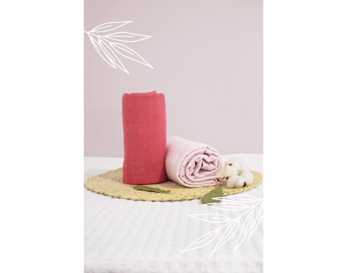 KADOLIS Maxi langes ultra doux Tencel� Coton Bio - Unis - Lot de 2