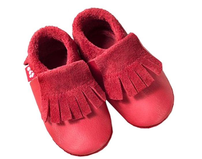POLOLO Chaussons en Cuir - Mocassin Berry