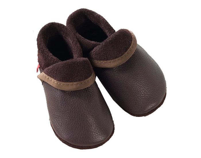 POLOLO Chaussons en Cuir - Classic Castagno