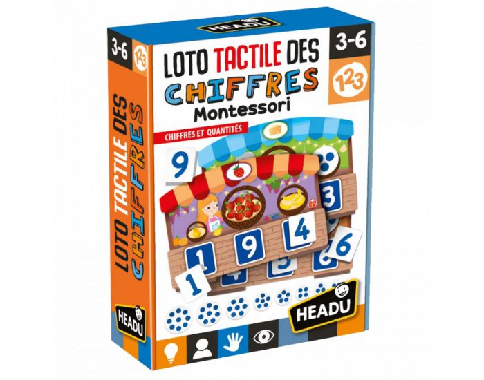 HEADU Loto Tactile Des Chiffres Montessori - D�s 3 Ans
