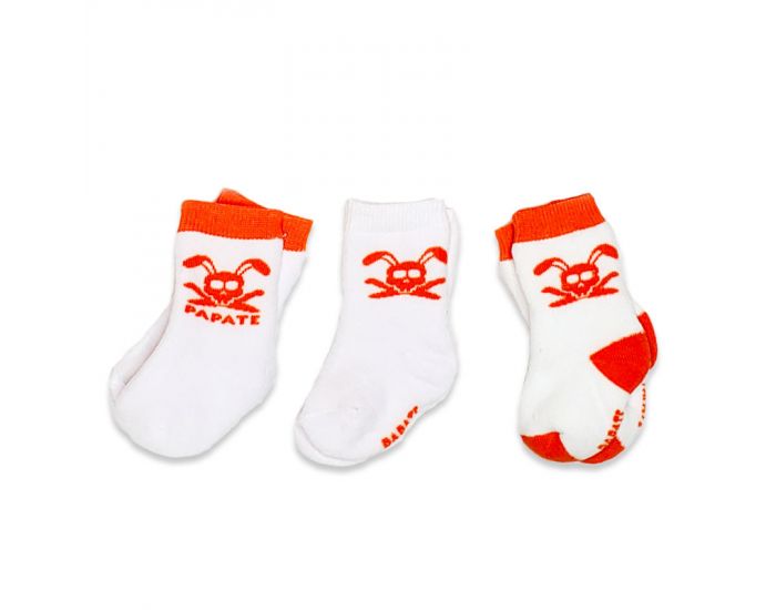 PAPATE Chaussettes Naissance en Coton Bio - 6 � 12 Mois - Lot de 3