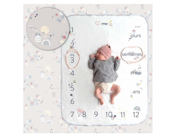 SNAP THE MOMENT Couverture �tape B�b� - Baby grey 