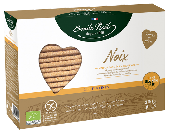 EMILE NOEL Tartines Sans Gluten Noix - 2 x 100 g