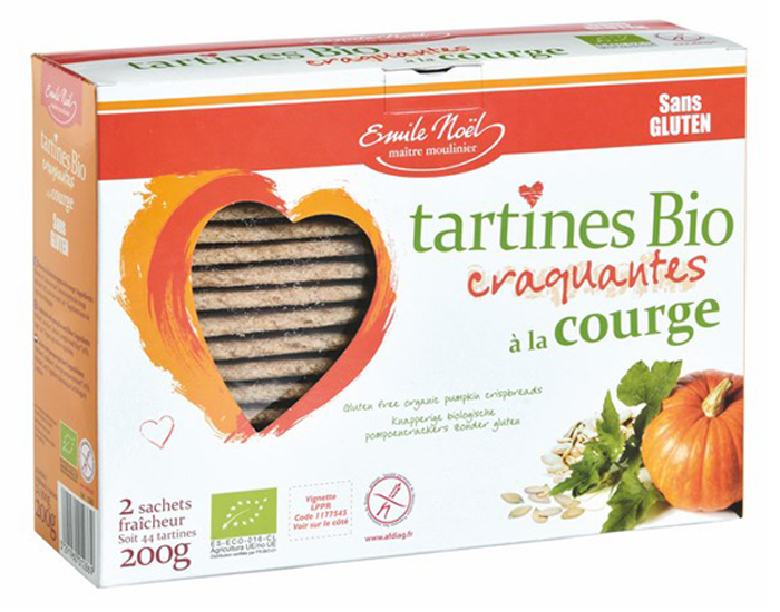 EMILE NOEL Tartines Craquante Sans Gluten Courge - 2 x 100 g