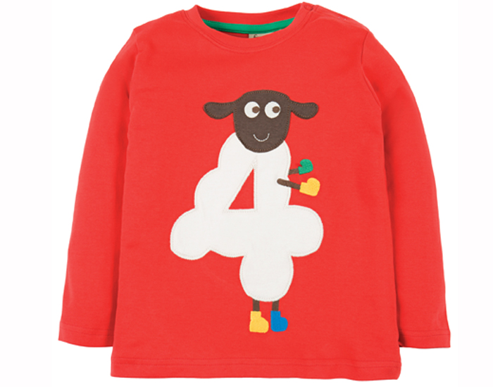 FRUGI T-shirt Manches Longues - Anniversaire 4 ans Mouton