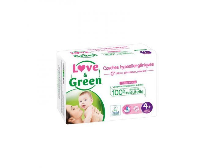 Couches Bébé Hypoallergéniques 0% Love & Green - Taille 2/3-6 kg