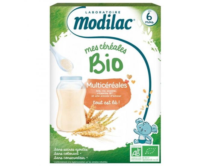 MODILAC C�rales Bio Multi C�r�ales - D�s 6 mois - 250g