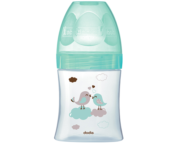 DODIE Biberon en Verre Initiation+ - Vert Oiseaux - 150 ml