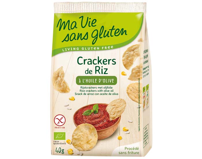 MA VIE SANS GLUTEN Crackers de Riz à l'Huile d'Olive - 40 g