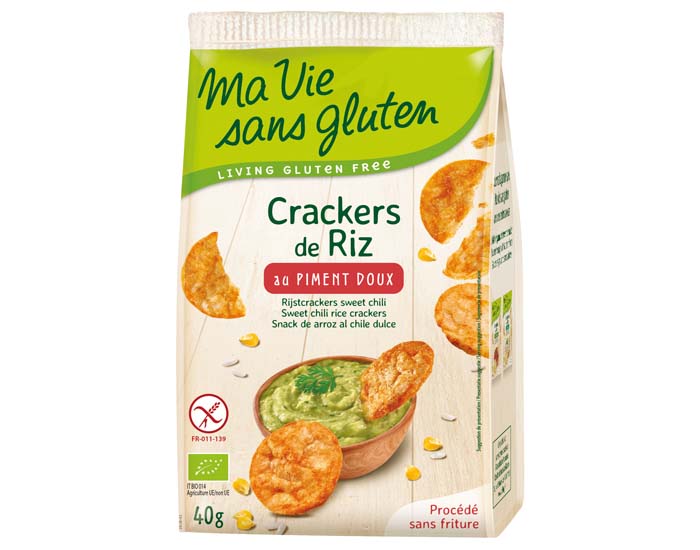 MA VIE SANS GLUTEN Crackers de Riz au Piment Doux - 40 g