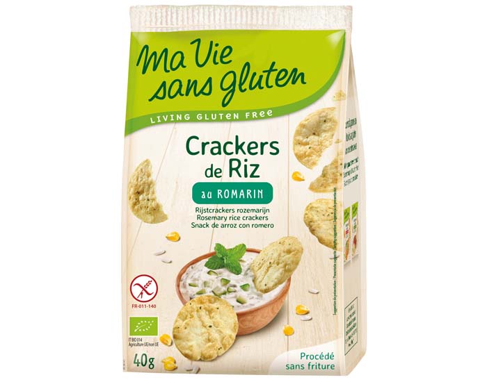 MA VIE SANS GLUTEN Crackers de Riz au Romarin - 40 g