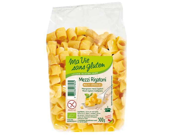 MA VIE SANS GLUTEN Mezzi Rigatoni Multicrales - 500 g