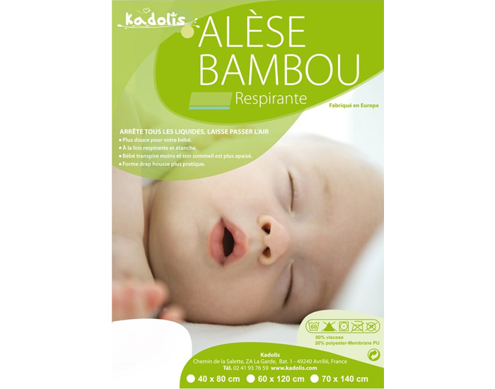 KADOLIS Pack x2 Alses en Bambou pour Lit 60 x 120 cm