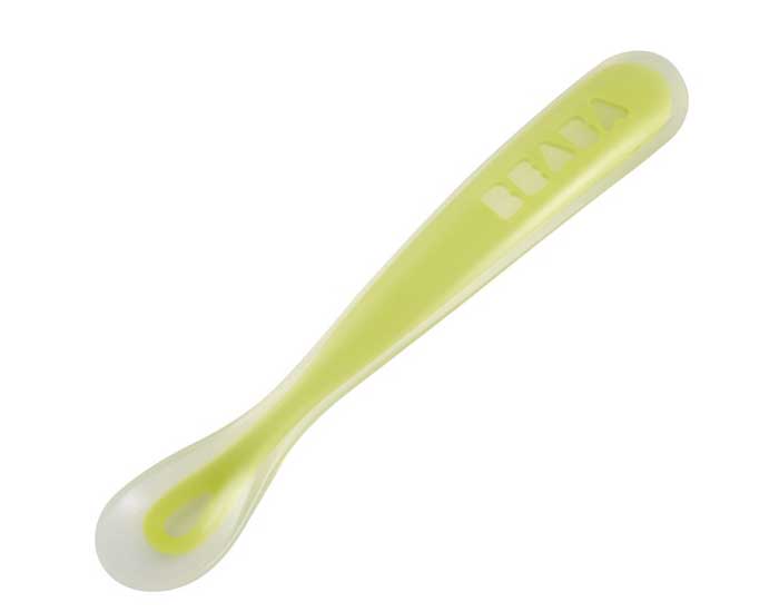 BEABA Cuillre Soft Silicone 1er Repas - Vert