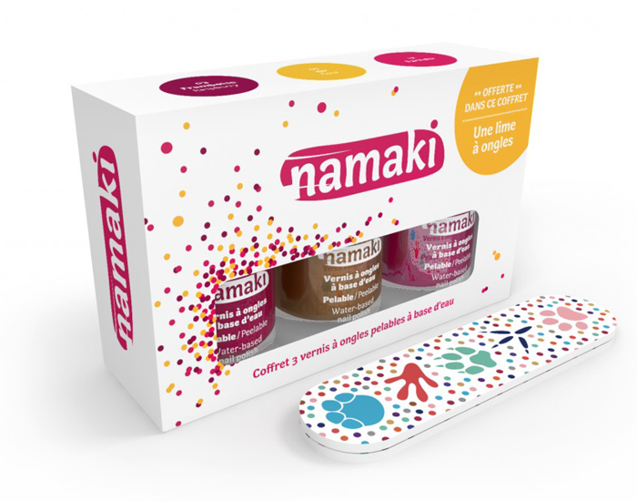 NAMAKI Coffret 3 Vernis Framboise - Or - Fuschia