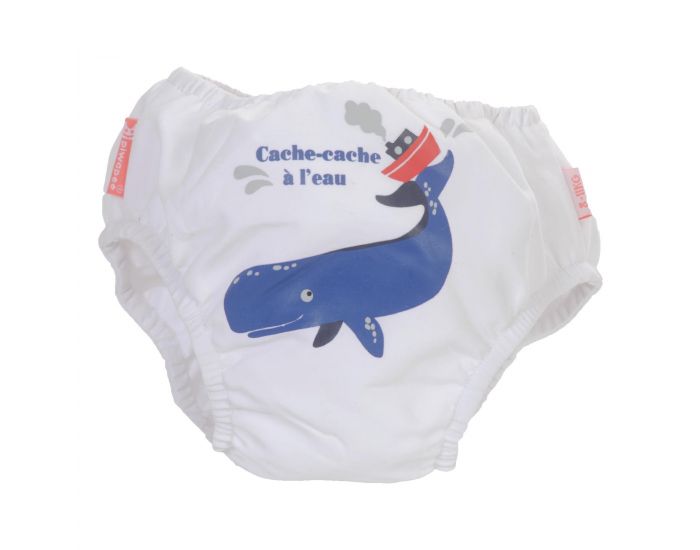 PIWAPEE Maillot Couche Anti Fuite Clipsable Swim + Bebe Nageur - Cachalot Blanc