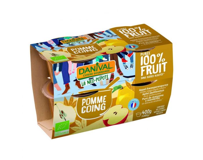 DANIVAL Pure 100% fruits pomme-coing 4x100g bio