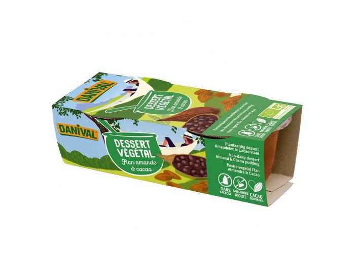 DANIVAL Dessert v�g�tal flan amande-cacao 2x100g
