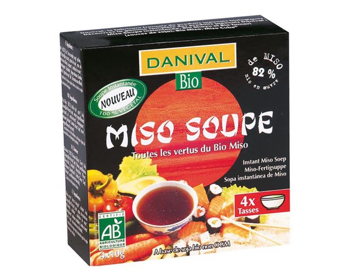 DANIVAL Miso soupe instantane 100 % vgtale 4x10g