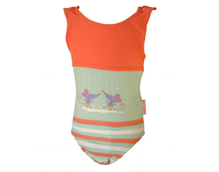 PIWAPEE Maillot 1 pice Anti UV UPF50+ avec couche de bain anti fuite - Souricette