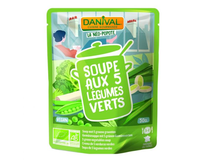 DANIVAL Soupe Bio aux 5 Lgumes Verts - 500ml 