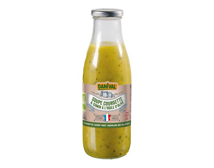 DANIVAL Soupe Bio  la Courgette Cumin et huile d'olive - 72cl 