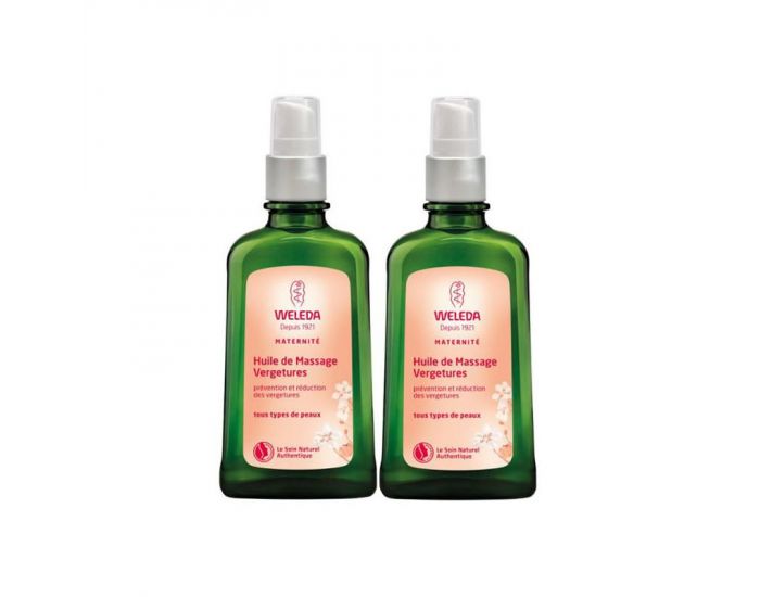 WELEDA Huile de Massage Vergetures - 100 ml - Lot de 2