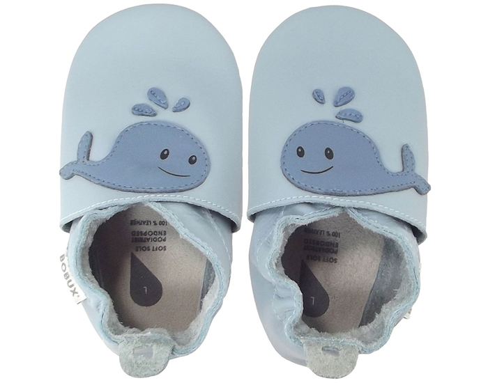 BOBUX Chaussons en Cuir - Baleines Bleues