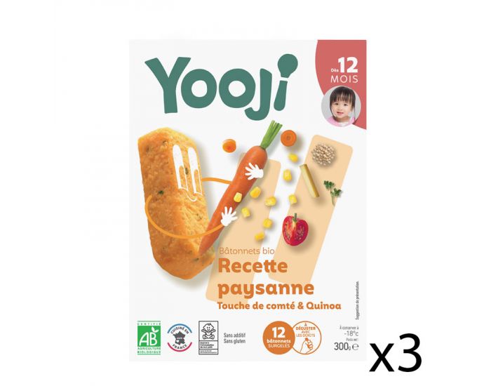 YOOJI B�tonnets � manger main - Recette paysanne quinoa touche de comt� - 3 x 300g - D�s 12 mois