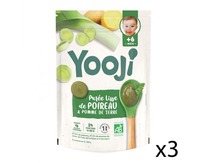 YOOJI Pur�e de Poireau Bio  x 480g - D�s 6 mois 