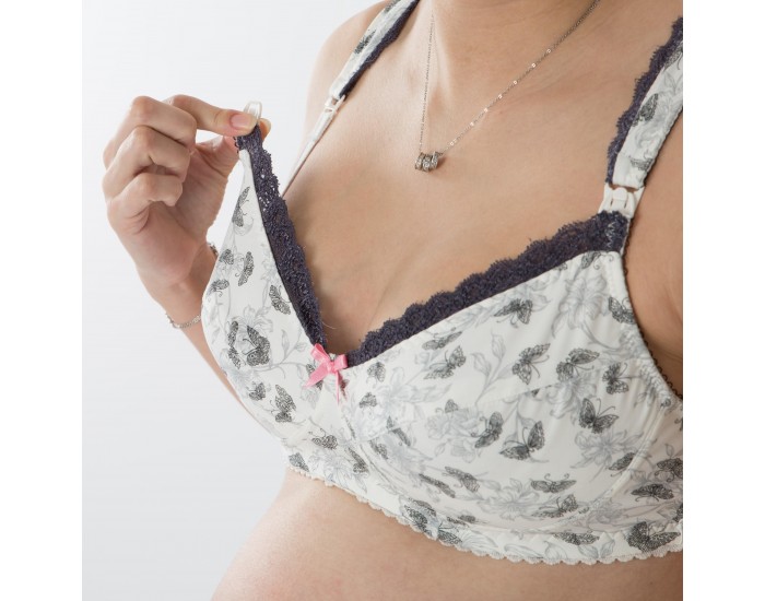 BOGEMA Soutien-Gorge d'Allaitement Sans Armatures Jardin des Papillons