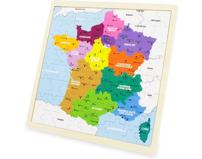ULYSSE Puzzle carte de France les r�gions - 72 pi�ces - D�s 3 ans