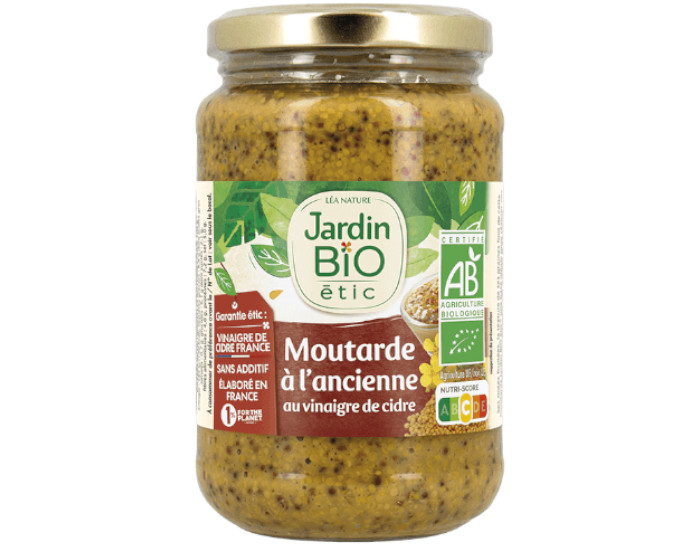 JARDIN BIO Moutarde  l'Ancienne au Vinaigre de Cidre - 350 g