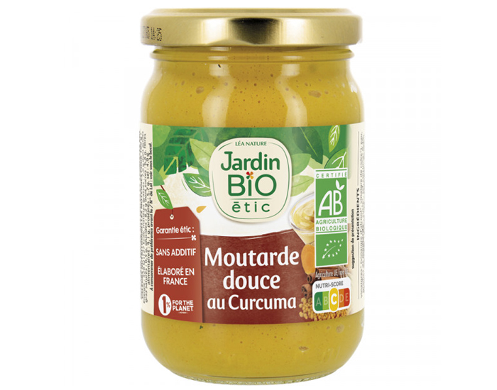 JARDIN BIO Moutarde Douce au Curcuma - 210 g