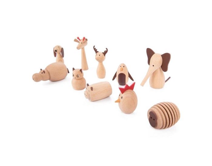 TICKIT Animaux en Bois - D�s 3 ans - Lot de 10
