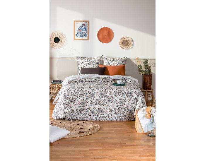 KADOLIS Housse de couette en Coton BIO pour lit 1 personne Flora