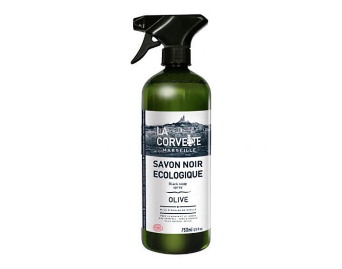 LA CORVETTE Savon noir  l'Huile d'Olive en Spray Ecocert - 750ml 
