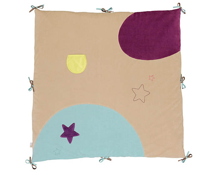 P'TIT BASILE Tapis d'Eveil Fond de Parc - Sirius et Cassiop�e - 100 x 100 cm 