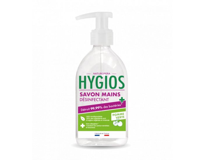 HYGIOS Savon Mains D�sinfectant Pomme Verte - Sans Alcool - 300ml