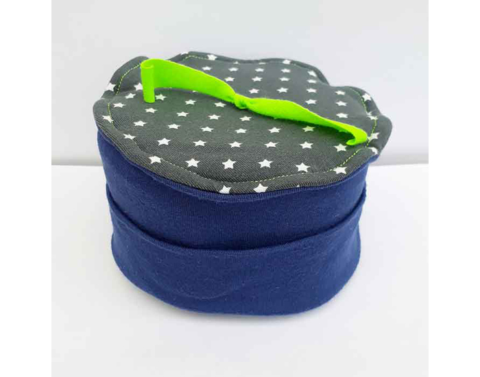ENTRE CHA ET RA Bonnet Bambou Evolutif Mini Etoile Bleu - 0-8 mois
