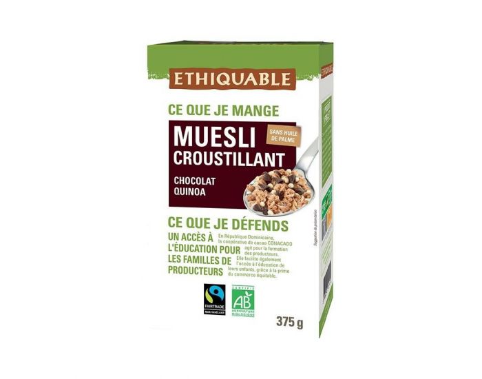 ETHIQUABLE Muesli Croustillant Chocolat Quinoa - 375 g