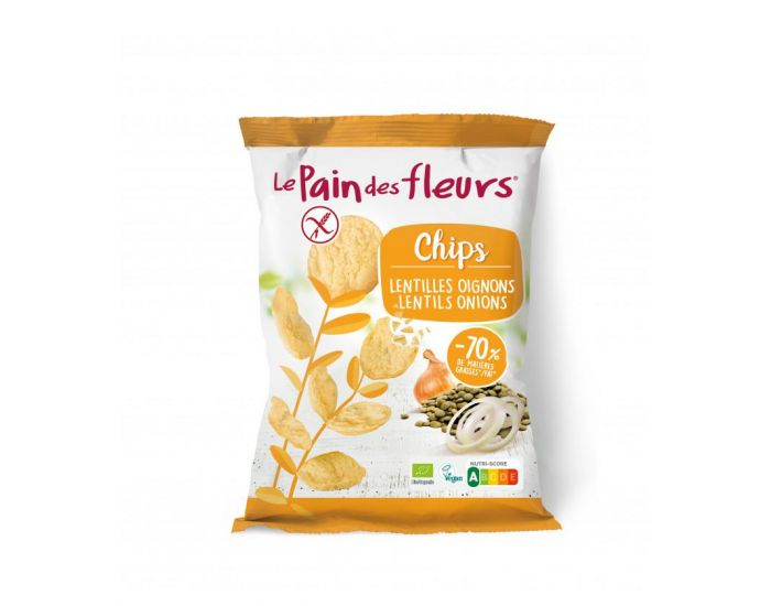 LE PAIN DES FLEURS Chips Lentilles Oignons -70% de Matires Grasses Bio et Vegan - 75g