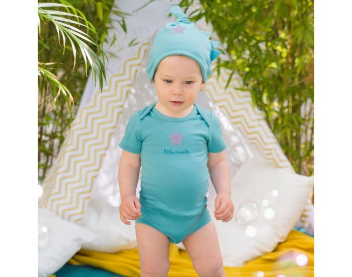 LITTLE CREVETTE Coffret cadeau body et bonnet toile