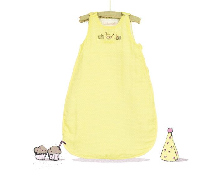 LITTLE CREVETTE Gigoteuse t en lange jaune Happy Birthday