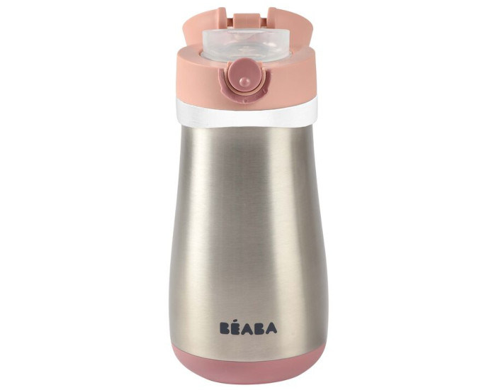 BEABA Gourde Inox avec Anse Pink - D�s 18 mois - 350 ml
