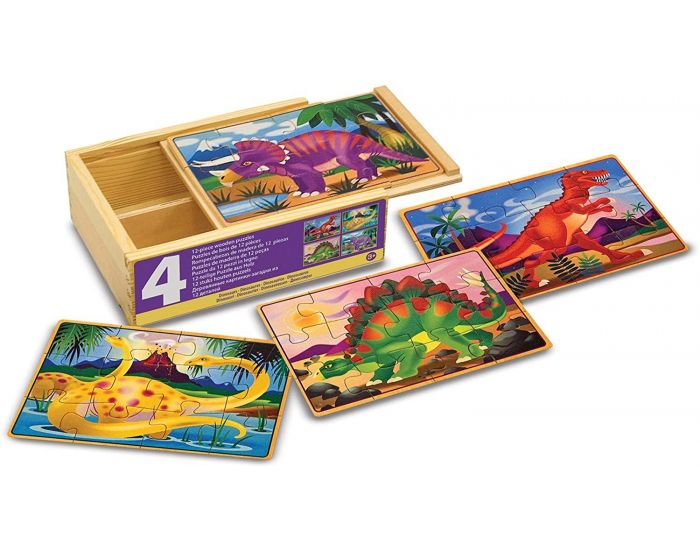 MELISSA & DOUG Ensemble puzzles dinosaures 12 pi�ces - D�s 2 ans